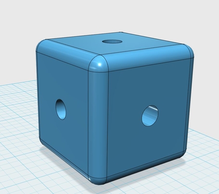  Cube w/ dowel holes 3/8 wood dowel  3d model for 3d printers