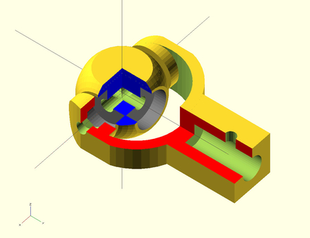 Modelo 3d de Junta universal con rodamientos para impresoras 3d