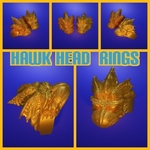  Hawk head ring  3d model for 3d printers