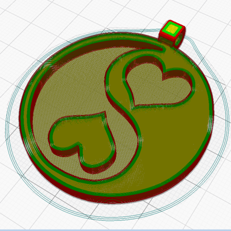 Modelo 3d de Yin yang de corazón de la joyería para impresoras 3d