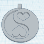 Modelo 3d de Yin yang de corazón de la joyería para impresoras 3d