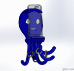 Modelo 3d de Popi el pulpo, el teléfono y el de la joyería titular de la para impresoras 3d