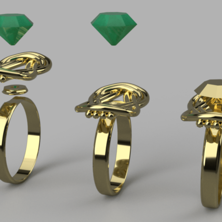  Emerald ring  3d model for 3d printers