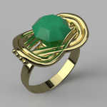 Modelo 3d de Anillo de esmeralda para impresoras 3d