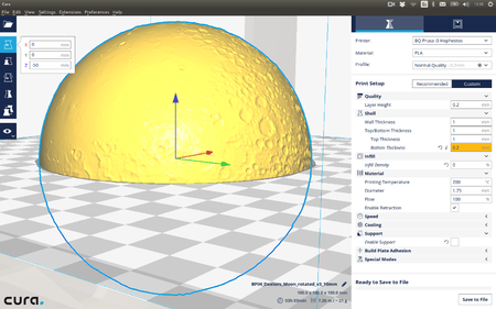 3D printed Lunar Phase Clock