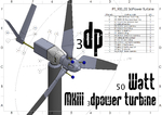 Modelo 3d de Mkiii 50 vatios 3d imprimible de la turbina de viento para impresoras 3d