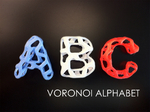  Voronoi alphabet (a to z!!)  3d model for 3d printers