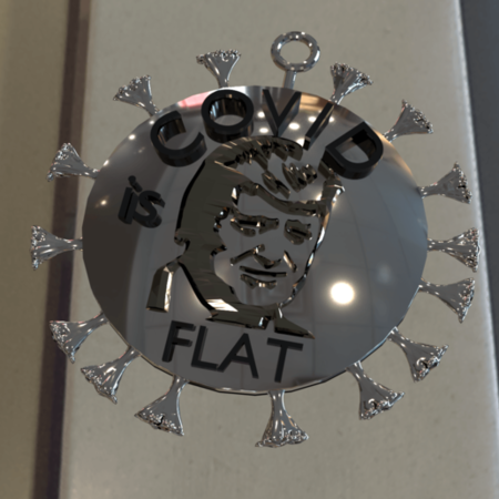  Flat covid pendant  3d model for 3d printers