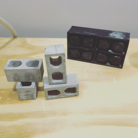  4 miniature cinder block mold  3d model for 3d printers
