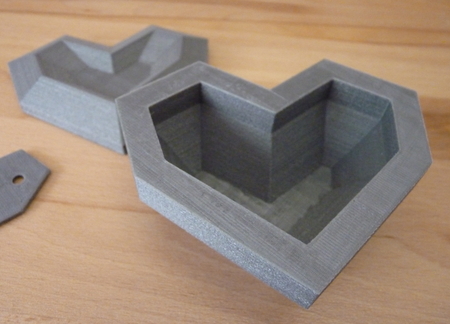 Modelo 3d de Caja en forma de corazón para impresoras 3d