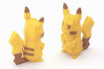Modelo 3d de Low-poly pikachu - multi y de doble extrusión versión para impresoras 3d