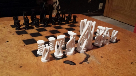  Abstract 3d chess set  3d model for 3d printers