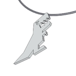  T-rex dinosaur jewelry minimalistic, earring, necklace, nostalgic 3d print  3d model for 3d printers