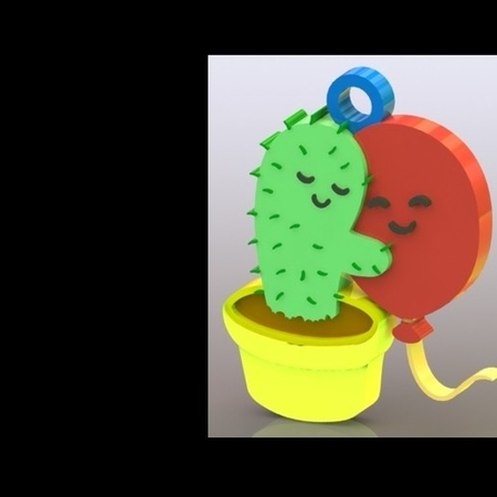  Cactus and balloon pendant  3d model for 3d printers