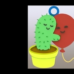  Cactus and balloon pendant  3d model for 3d printers