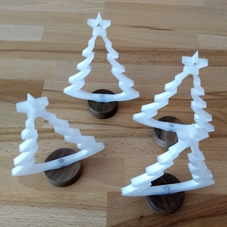Christmas tree with wooden base and LED lightning