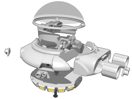  Flying saucer for stop motion  3d model for 3d printers