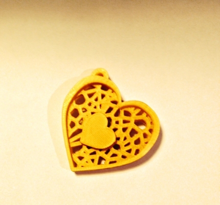 Double Heart Voronoi pendant