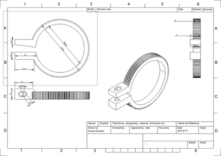  Labeled lensgear-set for geared follow focus  3d model for 3d printers