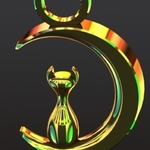  Moon and cat necklace  3d model for 3d printers