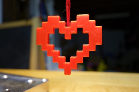  Pixel heart  3d model for 3d printers
