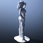 Modelo 3d de Figura sexy vaquera 