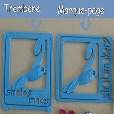 Modelo 3d de Trombón y strato página de la marca para impresoras 3d