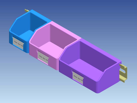 DIN Rail Mounted Open Top Storage Bins