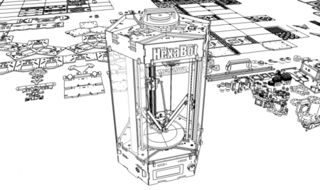  Diy delta 3d printer - hexabot 3d design  3d model for 3d printers