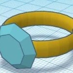  Diamond ring  3d model for 3d printers