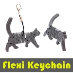  Flexi articulated keychain - cat  3d model for 3d printers