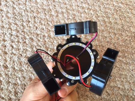 Magnetic Effector with 3 Fans and LED Light Ring for Kossel Plus