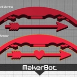 Modelo 3d de Arco y flecha, disparar una flecha / el día de san valentín corazón de flecha hasta 5 metros! para impresoras 3d