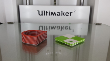 Modelo 3d de Doble extrusión de pruebas de calibración para impresoras 3d