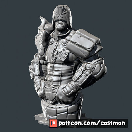 Modelo 3d de  juez dredd busto (fan art)  para impresoras 3d