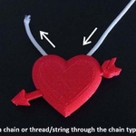 Modelo 3d de El día de san valentín corazón con flecha en movimiento para impresoras 3d
