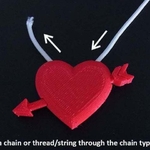  Valentines day heart with moving arrow  3d model for 3d printers