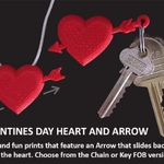 Modelo 3d de El día de san valentín corazón con flecha en movimiento para impresoras 3d