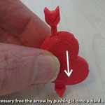  Valentines day heart with moving arrow  3d model for 3d printers