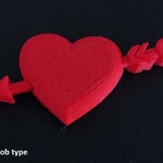  Valentines day heart with moving arrow  3d model for 3d printers