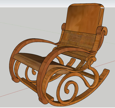 Modelo 3d de Silla mecedora para impresoras 3d