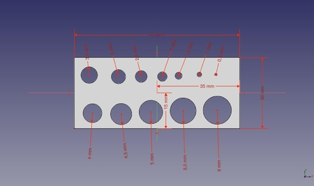 Modelo 3d de Los círculos y los cuadrados de placas de prueba para impresoras 3d