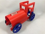  Balloon powered single cylinder air engine toy train  3d model for 3d printers