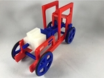  Balloon powered single cylinder air engine toy train  3d model for 3d printers