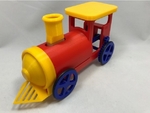  Balloon powered single cylinder air engine toy train  3d model for 3d printers