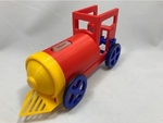  Balloon powered single cylinder air engine toy train  3d model for 3d printers