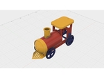  Balloon powered single cylinder air engine toy train  3d model for 3d printers