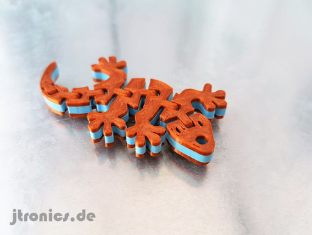 Flexi Articulated Gecko Keychain Dual Color