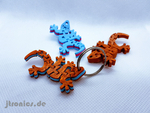  Flexi articulated gecko keychain dual color   3d model for 3d printers