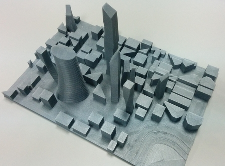 Modelo 3d de Skyline de la ciudad para impresoras 3d